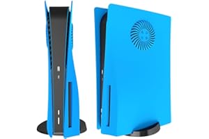 HATOFES Faceplates Cover Side Plates Shell Case Skin for PS5 DISC Playstation 5 Console Accessories Plates Shell Case Skin, Premium Hard Shockproof ABS Matte Blue Game PS5 Replacement