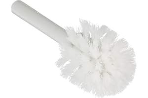 Acquastilla 114886 - Ricambio Scopino WC, Nylon con Bussola, Bianco, Filetto M6, Lunghezza manico 12 cm