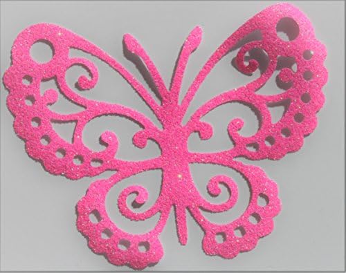 SAFIRMES 8x7 cm Butterfly Glitter Iron-On Hotfix Applique for DIY