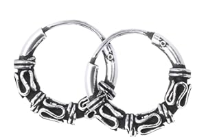 NKlaus Kolczyki ze srebra próby 925 lub pojedyncze kolczyki celtyckie kreole gotyckie celtyckie piercing do uszu 12 mm 5040