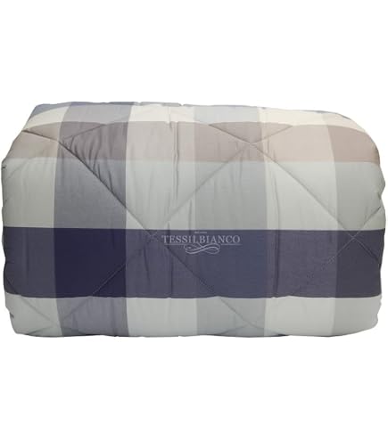Copriletto trapuntato primaverile letto singolo Gabel quadretti azzurri WILSON | | SOFT&SOFT