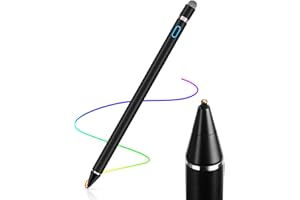 AICase - Lápiz Capacitivo para lápiz Capacitivo (2 en 1, lápiz táctil, 1,45 mm, Alta precisión, lápiz Capacitivo Universal, Compatible con Smartphones, Tablets, Apple iPhone/iPad,Negro