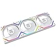 ICOLER SR120 PC Fan 120mm ARGB and PWM Reverse Fan，Axle Core Double Ring CD Pattern Module，Daisy-Chain 5V ARGB120mm Triple Pack，Suitable for Computer Case（White）