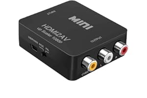 GUANGDA Adaptador HDMI a RCA, 1080p HDMI a AV 3RCA CVBs de vídeo Compuesto Compatible con PAL/NTSC para TV Stick, Roku, Chromecast, Apple TV, PC, portátil, Xbox, HDTV, DVD (Negro)