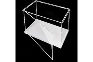 MEEC Vetrina apribile in acrilico trasparente, per il montaggio della scatola da bancone con fondo bianco, personaggi d'azione (18 x 8 x 12 pollici/45 x 20 x 30 cm)