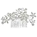 Women's Bridal Wedding Flower Diamante Crystal Rhinestones Pearls Hair Clip Comb (01)