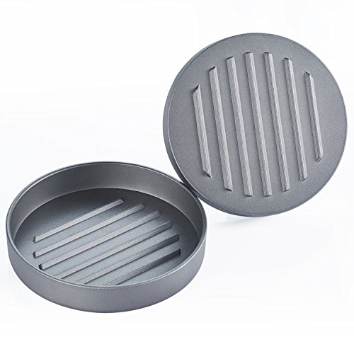 GWHOLE Hamburgerpresse + 100 Blatt Antihaftpapier patty maker aus Aluguss mit Antihaftbeschichtung, 11 cm - 8