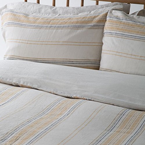 100% PURE FRENCH LINEN Bed Linen Bundle - Superking - Neutral Stripe...