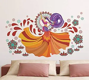 doodad Satin Matte Vinyl Graceful Traditional Dance, PVC Wall Decors, Self Adhesive Wall Sticker for Home Wall Decoration Items and Abstract Design for Bedroom,Living Room & Hall Wall Decoration.