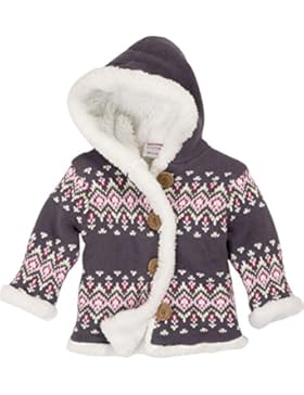 Schnizler Baby - Mädchen Strickjacke Blumen, Fleece Gefüttert mit Kapuze