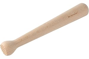 Fackelmann 49512 Pilon en bois, pilon de bar, pilon pour cocktails, pilon pour mojitos, Bois, 22,3 x 3,1 cm, Beige