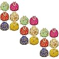 Ankit Traders Embroided Leaf Floral Design With Small Moti Handle Potli Batwa Bag Bridal Purse Women Handbag Shagun Pouch Return Gifts Moti Handle(Pack Of 18), Multicolor