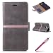 Produktbild Galaxy A5 2017 Hülle, Galaxy A5 2017 Lederhülle, Hpory Galaxy A5 2017 PU Leder Tasche Einfacher Stil Einfarbig Ledertasche Handyhülle Schutzhülle Brieftasche Wallet Case Flip Cover Hüllen Folio Handytasche Etui mit Magnetic Clip Standfunktion Kredit Kartenfächer für Samsung Galaxy A5 2017 + 5 x Hpory Stylus