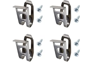 NEIKAFAN Dofu 4 Clips De Gancho Para CinturóN De Taladro EléCtrico Con Tornillos Clip De CinturóN De Acero Inoxidable Ganchos De Repuesto Herramienta Para Taladro EléCtrico (Plata)