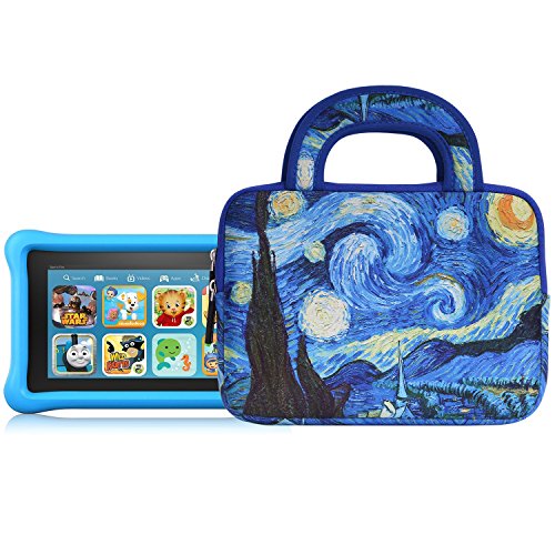 MoKo Universal 7-8 Zoll Tablet Tasche – Neoprene Handtasche Tragetasche Aktentasche Wallet Bag für iPad Mini 4 / 3 / 2 / 1, Samsung Galaxy Tab S2 8.0″, Yuntab 7″, Zenpad 8.0″, Sterne Nacht - 4