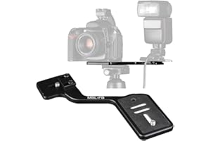Manbily MBL-FB Camera Flash Brackets Aluminum Tripod Camera Mount Stand Extension Bar with 1/4" Screw for DSLR LED Light Video Microphone