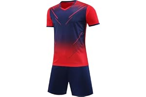 Hoseay Fotbollsset för barn, snabbtorkande T-shirt och byxor 2 delar fotbollskläder, andningsbara träningskläder, sportkit fö