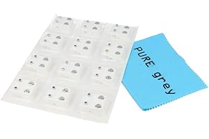 PUREGREY 24 orecchini (12 paia) in acciaio chirurgico in 12 colori, con panno per pulizia incluso
