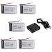 Produktbild Expresstech @ Lipo Akku nachladbare 750mAh 3,7V Batterie Ersatzakku (5 Stück) + 5 in 1 Schnellen Batterien Ladegerät für Quadcopter Drone Syma X5 X5C X5SW X5SC X5C-1 X5SC-1 X5SW Cheerson CX-30W UDI U45 RC CX-31 JJRC H5C H5 Skytech M68 M68R MJX X705C Heliway 905 Cheerson Attop A8 A9 RC Drohne Ersatzteile