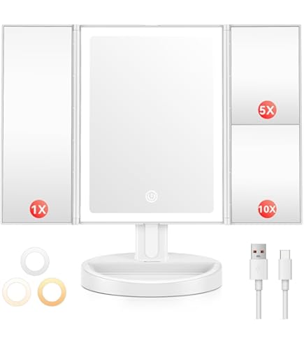 Auxmir Make up Spiegel met LED Verlichting en Touchscreen, Drievoudig