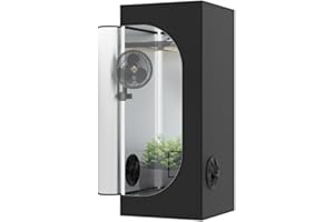 THE HOOKAH The Grow Deluxe D600 Growzelt 50x50x120 cm - Indoor Anbauzelt mit herausnehmbarer Wanne, hochreflektierendes Mylar licht- und wasserdicht