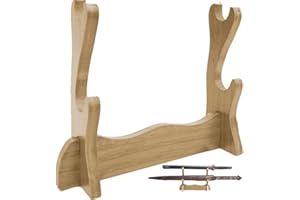 Ppmter Stand De Espada Stand De Dos Niveles Madera Samurai Suponado De Espada Soporte De Espada Dagal Dispaly Stand Stall Swort Ratch para Oficina En Casa