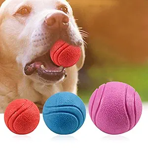 Royale Dog Solid Rubber Dog Balls Dog's Solid Rubber Bouncy Ball Bite Resistant and Indestructible Dog Training Ball Pet Solid Rubber Bouncy Ball (Pack of 2)