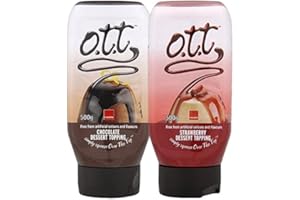 MACHPIE 2- Pack of Macphie OTT 1 x Chocolate and 1 x Strawberry Dessert Topping 500G Each