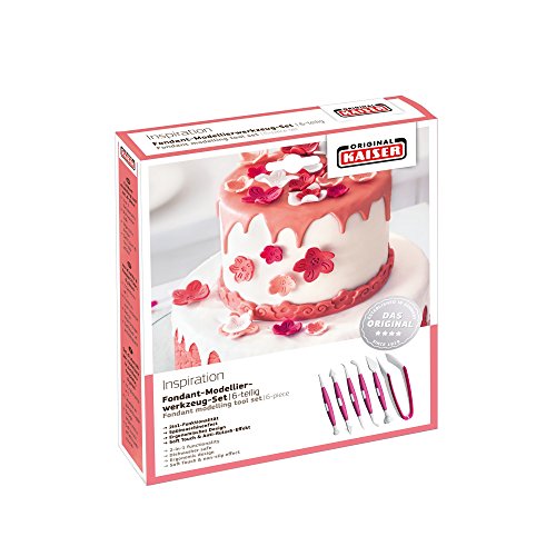 KAISER Fondant Modellierwerkzeug-Set 6-teilig Modellierwerkzeug Zange Inspiration Sweet & Style 2in1 Funktionalität der 5 Doppelkopf-Werkzeuge handliche Zange Soft Touch und Anti-Rutsch-Effekt - 2