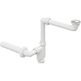 Aqua Bagno Comfort Yer Kazandıran Lavabo Sifonu ve S&uuml;zge&ccedil; - 2 Par&ccedil;a, Kolay Temizlenir, Ayarlanabilir Koku &Ouml;nleyici Gider Boru