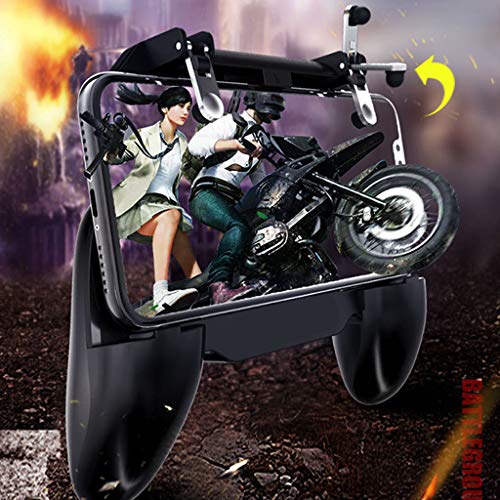 Huichang Mobile Game Controller For PUBG 4in1 Gamepad Shoot And Aim Trigger Phone Cooling (Black)