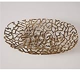 En color dorado Home Collection Cuenco Bandeja Decorativa en Metal Dorado L43cm