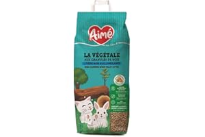 Aimé - Litière Petits Animaux et Chat PROP'Nature 20L, Litière Super Absorbante Granulés de Bois - Chat, Lapin, Cochon d'Inde, Hamster, Souris, Cobaye, Jusqu'à 12 Semaines d'Utilisation