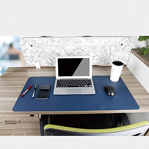 Refaxi Double-sided PU Waterproof Mouse Pad Non-Slip Keyboard Mouse Mat 60x30mm Office Desk Pad (Sapphire blue + Yellow)