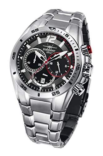 FIREFOX SKYWOLF FFS200-102b schwarz/rot Herrenuhr Chronograph Sicherheitsfaltschliee Edelstahl 10 ATM wasserdicht FIREFOX SKYWOLF FFS200-102b schwarz/rot Herrenuhr Chronograph Sicherheitsfaltschliee Edelstahl 10 ATM wasserdicht