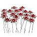 Produktbild Contever® Elegante 1 Satz 20pcs Brautpartei künstliche Diamante Strass Blume Haarstifte Haarpin Haarspange Haarnadel FÜR Prom Bridesmaid Hochzeit - Rot