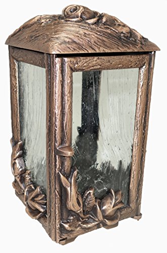 Grablaterne, Grablampe B0611B Bronze Glasscheiben wählbar (Klares-Glas mit Schlieren)