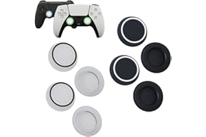 ANEI 8 pcs Black & White Thumbstick Caps Grip Accessory Set Aim Assist Caps for XBOX One Series X S Switch Pro Controller PS5 PS4 Controller Sticks Joystick Protection Attachments