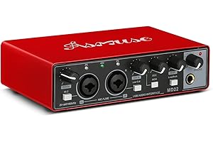 Asmuse Interface audio 24 bits/192 kHz Studio 2 entrées 2 sorties 2 canaux USB pour l'enregistrement et le streaming