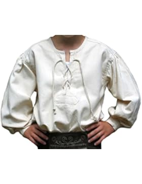Mittelalterhemd naturbeige Kinder-Schnürhemd Piraten-Hemd S-XXXL