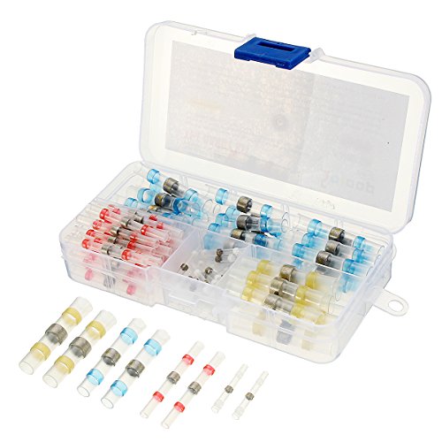 Soloop 100tlg Lötverbinder Sortiment Schrumpfverbinder Stoßverbinder Quetschverbinder Kabelverbinder Set - 5