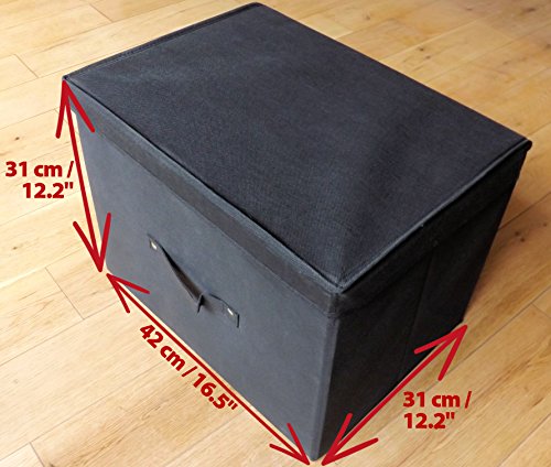 Neusu Extrastarke Große Faltbare Aufbewahrungsbox – 42cm x 31cm x 31cm (40 Liter Fassungsvermögen) – Perfekt Für Jeden Raum (Kinderzimmer, Schlafzimmer, Wohnzimmer), Um Darin Spielzeug, Bettwäsche, Kleidung, Bücher, Dvds Und Mehr Aufzubewahren - 4
