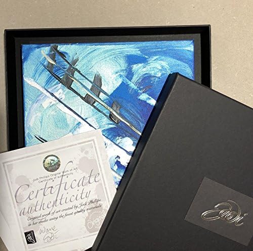 'WAVE' original abstract artwork on canvas with gift box &amp; certificate