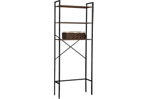 COZYBRITE Bathroom Shelves Over Toilet Storage Unit 3 Tier Freestanding Washing Machine Storage Shelving Rack Laundry Room (Rustic Brown)