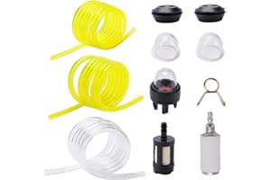 VooGenzek 10 Piezas Kit de Mangueras de Combustible, 1m Tubo de Combustible, Filtro de Gasolina, Bombilla de Imprimación, Junta del Tanque de Combustible, para Cortacésped, Motosierra
