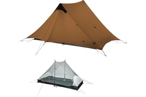 MOXIHIKE 3FULGEAR Lanshan Tente de camping 2 personnes ultralégère 3/4 saisons professionnelle 15D Silnylon 15D pour camping, escalade, randonnée