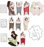 Wallaboo Einschlagdecke Heart für Babyschale, Autokindersitz, für Kinderwagen, Buggy, Babybett, Schönen Blumenform, Veloursleder und Baumwolle - 5