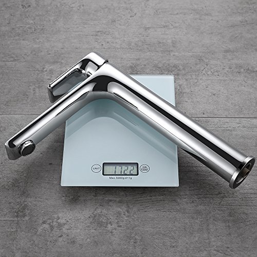Homelody Hohe Chrom Einhebelmischer Wasserhahn Waschbecken Waschtisch Waschtischarmatur Armatur Mischbatterie Badarmatur Waschbeckenarmatur für Badzimmer - 8