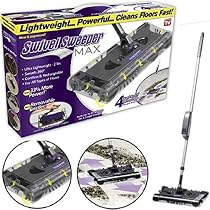 Swivel Sweeper Balai Sans Fil Rechargeable | 4 Brosses Rotatives 360° | Nettoyage Sols & Tapis