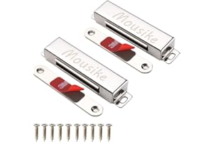 Mousike loquet de porte magnétique 30 kg aimants d'armoire en acier inoxydable puissants pour armoire de cuisine penderie loquet de porte d'armoire (paquet de 2 argent)